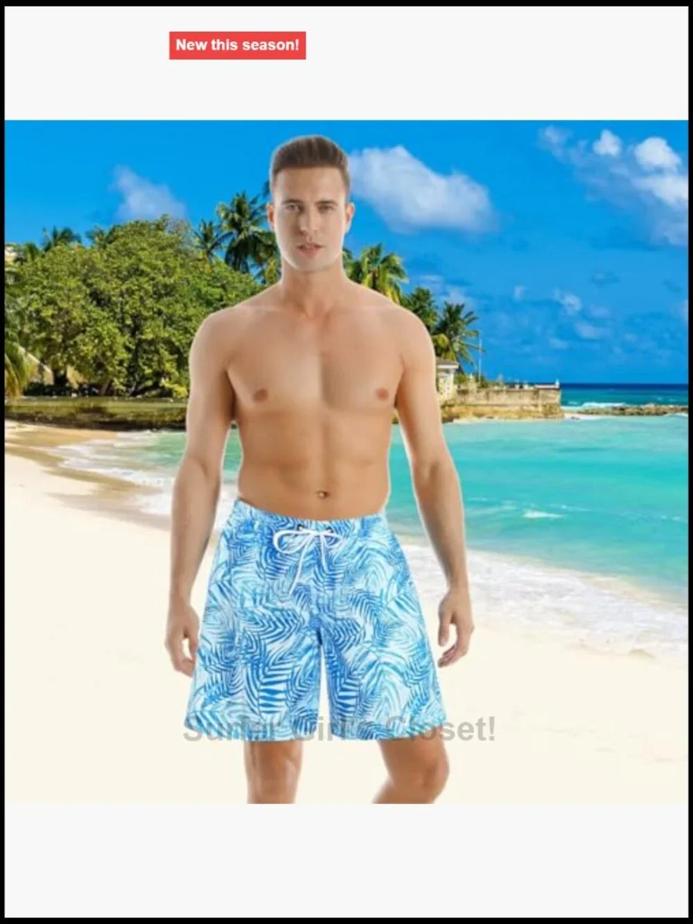 Two Piece Bikini Set for Women with Men's Swim Trunks Matching Couples Swimwear